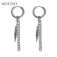 aoedej long tassel hoop earrings for men women free shipping fashion jewelry new men long link chain earrings jewelry gift