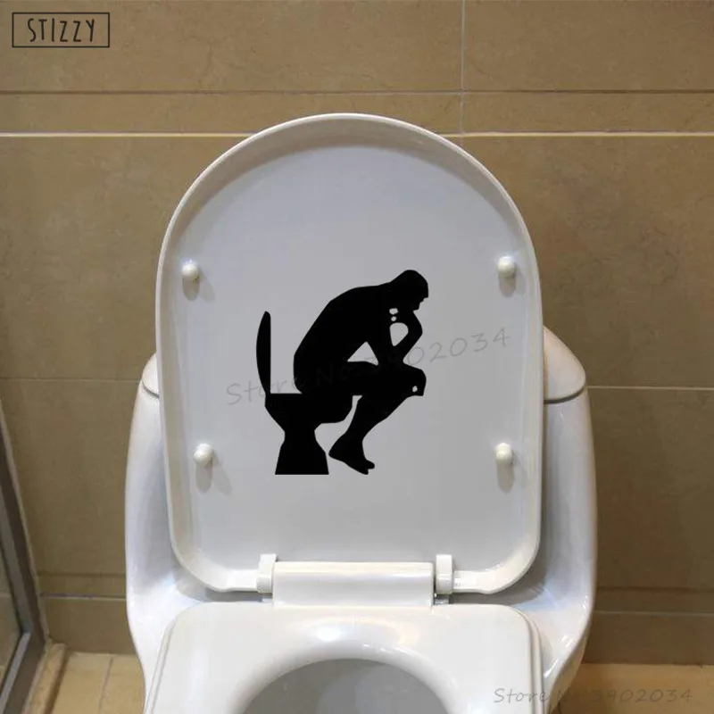 Настенная Наклейка stizzy The Thinker Toliet креативная домашняя посуда виниловые