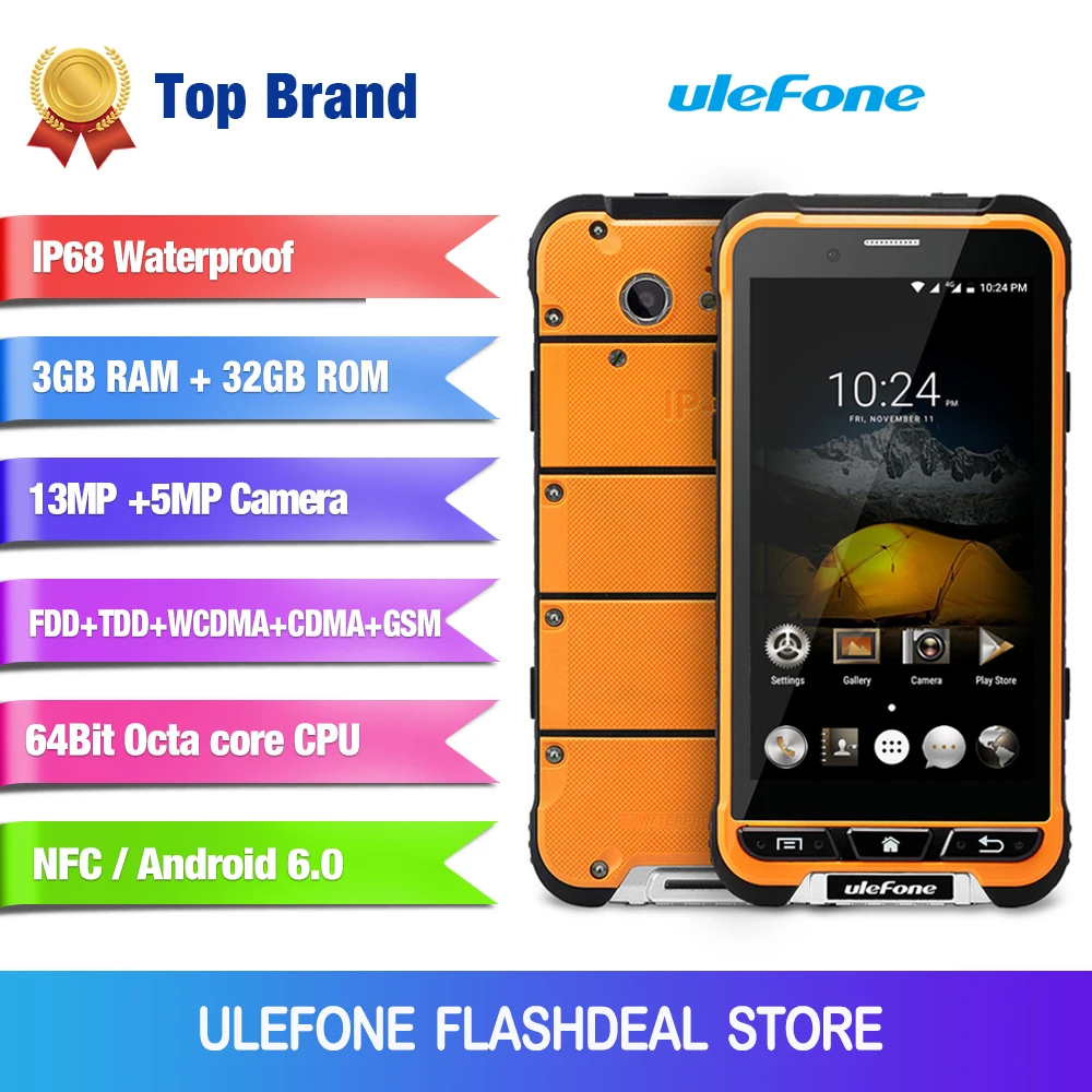 Ulefone ARMOR IP68 водонепроницаемый смартфон с 5 7 дюймовым дисплеем восьмиядерным