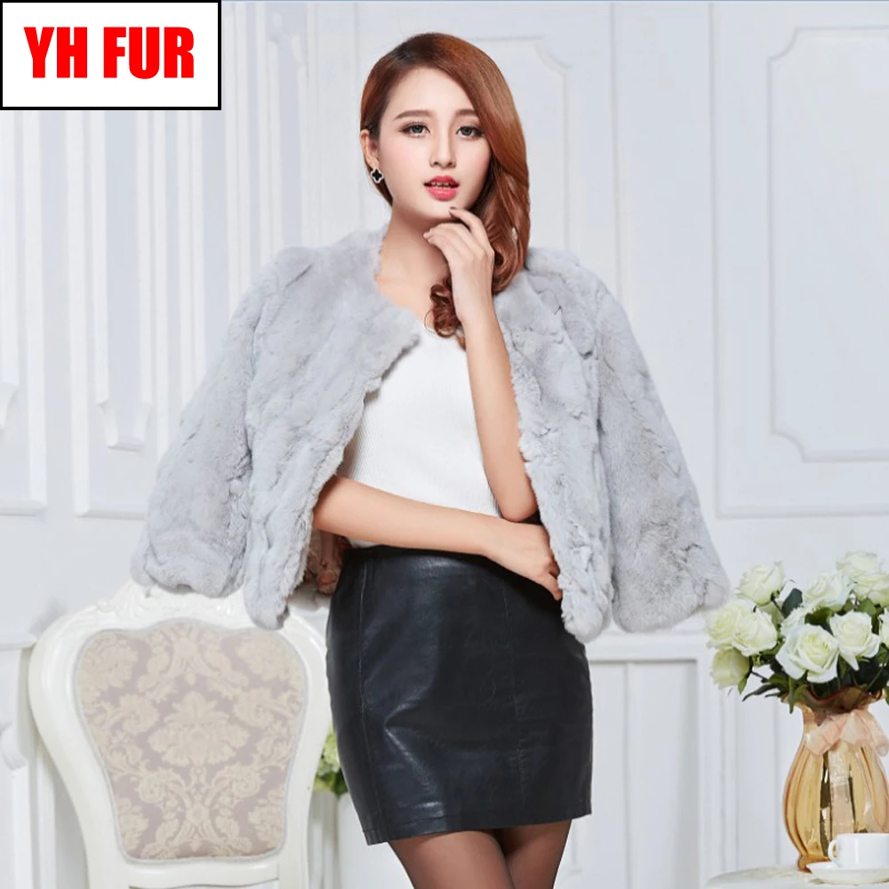 2020 Новая горячая Распродажа ЛЕДИ Настоящий мех кролика пальто из натуральной