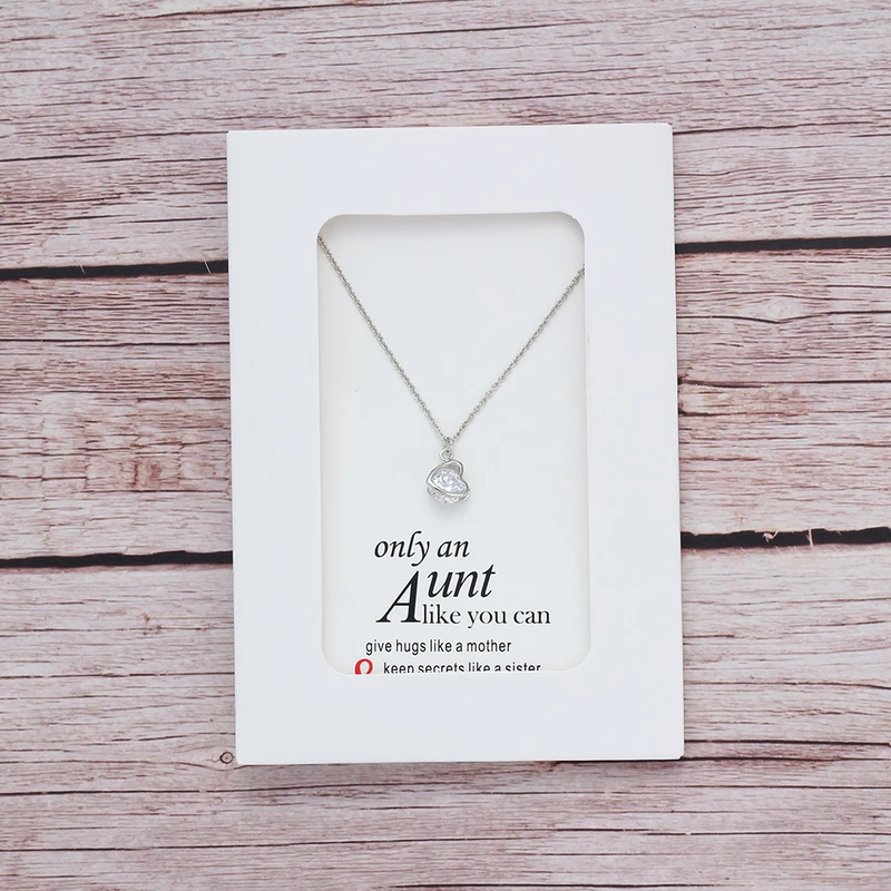 Модное ожерелье с сердечком и кристаллами Wish Card для женщин ювелирные изделия