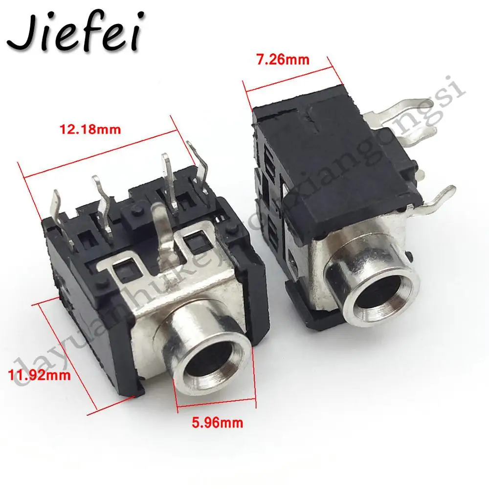 10pcs 1/8" 3.5mm female Headphone DIP 3 pin 5 pin Socket Jack with Nut Panel Mount - Цвет: 5pin Type 3