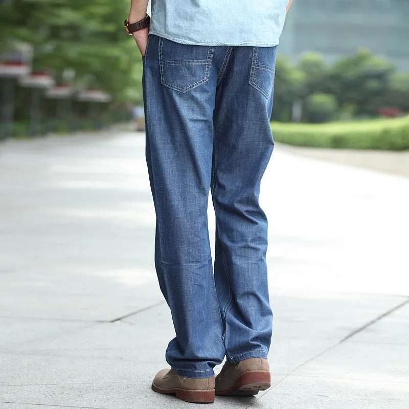 Мужские прямые джинсы IEMUH повседневные однотонные длинные брюки размеры 28-48 |