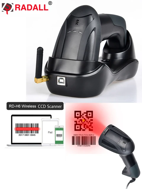 RD-H8 Wireless 2D/1D image QR Barcode Scanner PDF417 32 Bit Cordless Easy Charge Bar Code Scan for POS Inventory Mobile Screen 6