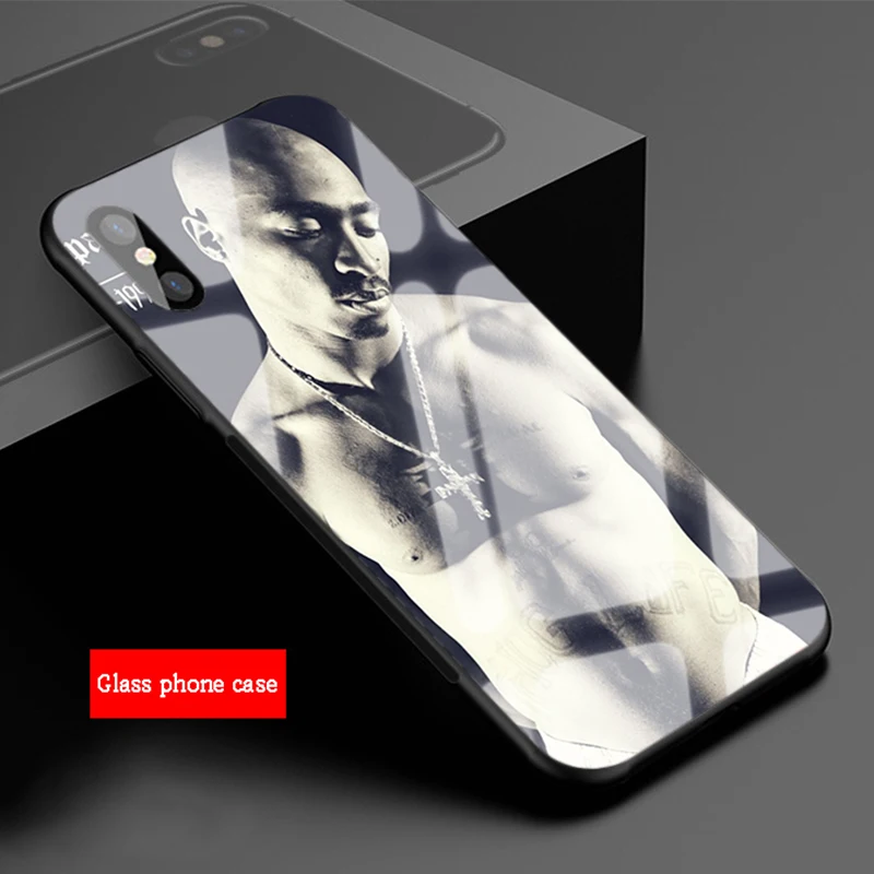 Чехол для телефона из закаленного стекла 2Pac Tupac Amaru Shakur Makaveli iPhone 6 6plus 7 plus 8 8plus 5 5S 5C SE