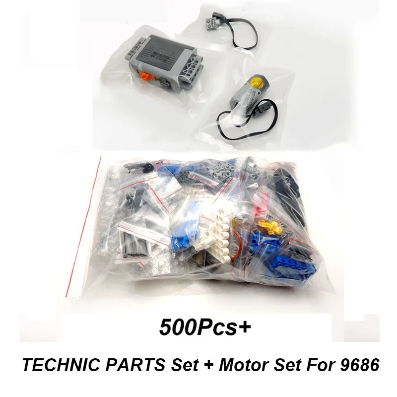 Motor And Parts Запчасти для техники, запасные технологические блоки, механическое обучающее устройство, набор для самостоятельной сборки, игрушки моторные аккумуляторные коробки, совместимые с 9686 комплектами деталей - Цвет: Motor And Parts