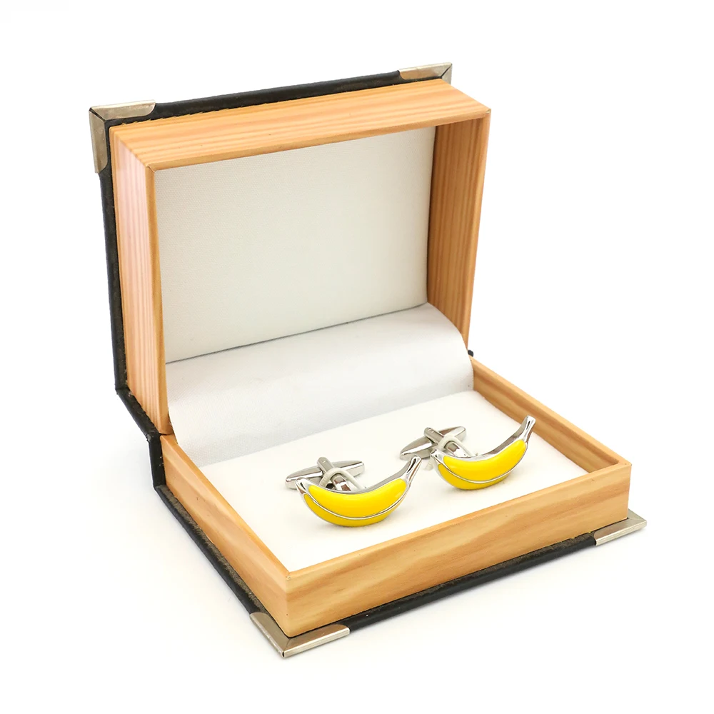 Мужские милые банановые манжеты медный материал желтый цвет|Зажимы для галстука
