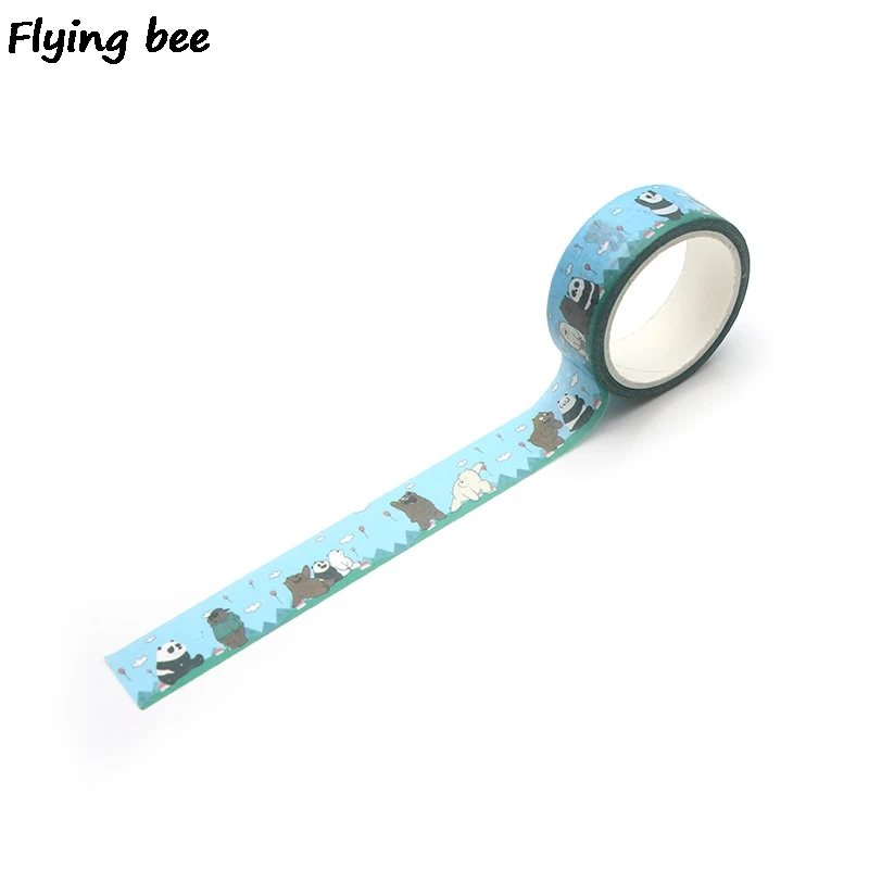 Flyingbee 15 мм X 5 м Мы Голые Медведи васи лента бумага DIY декоративная клейкая лента канцелярские товары симпатичная Маскировка Ленточные принадлежности X0295
