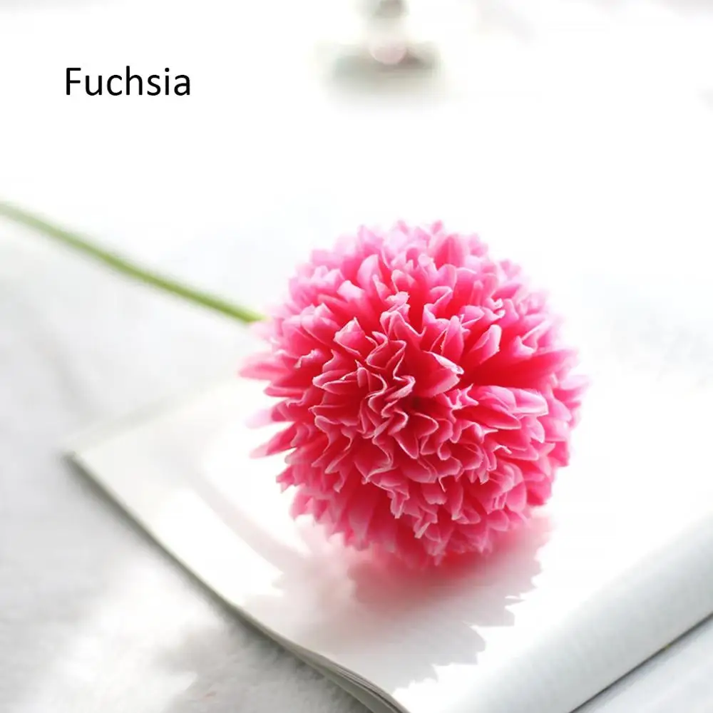 Fuchsia 1 шт. искусственный одной головкой небольшой гортензии лук мяч моделирования шелковые цветы Свадебные Сад украшения дома аксессуары - Цвет: Fuchsia