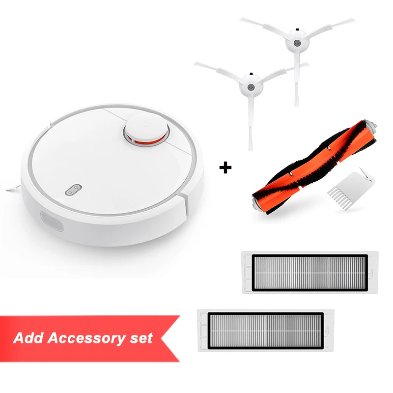 Add Accessory Set Робот-пылесос Xiaomi Mi с глобальной версией для дома, автоматический подметальный умный планируемый WIFI приложение, контроль заряда, очистка от пыли - Цвет: Add Accessory Set