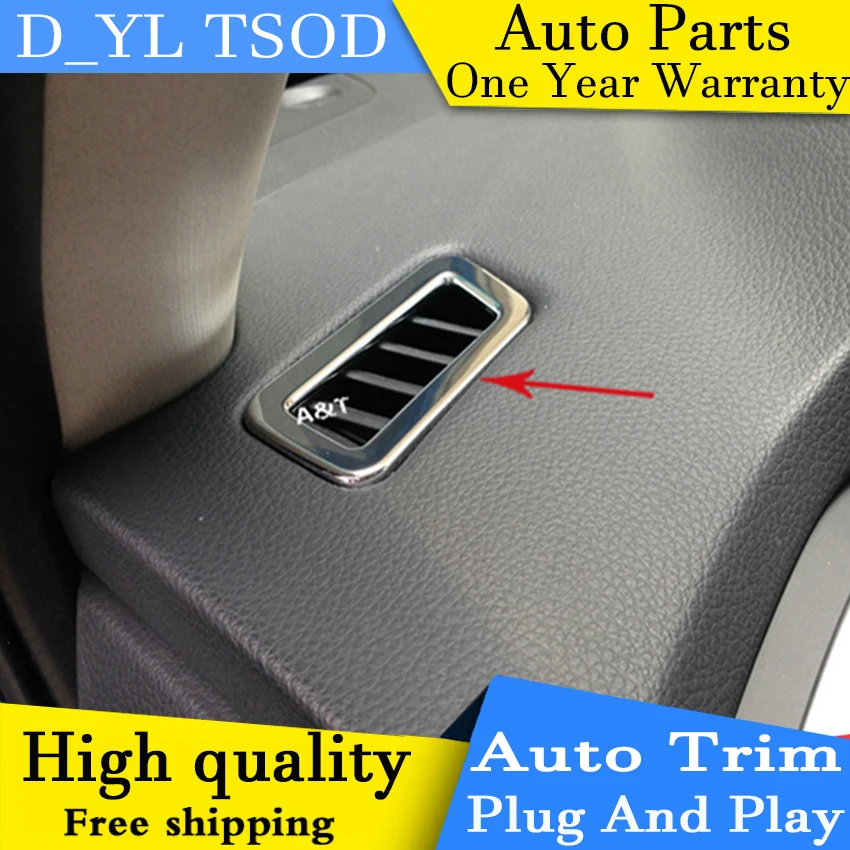 car styling for Nissan X-Trail 2014 2015 2016 ABS chrome Front upper air conditioning outlet decorative frame 2 pcs |