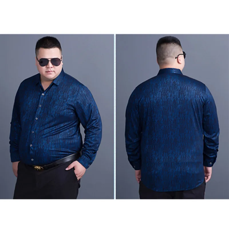 2017 Новинка 8XL 7XL 6XL мужские s рубашки с длинными рукавами принтом Мужские в цветах