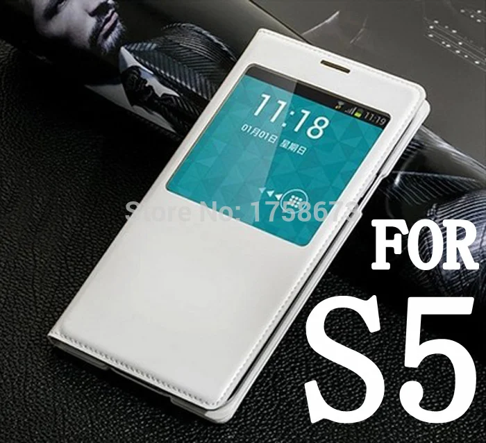 Чехол с чипом IC для Samsung Galaxy S5 SV I9600 G900 Smart View кожаный чехол откидной крышкой|case for