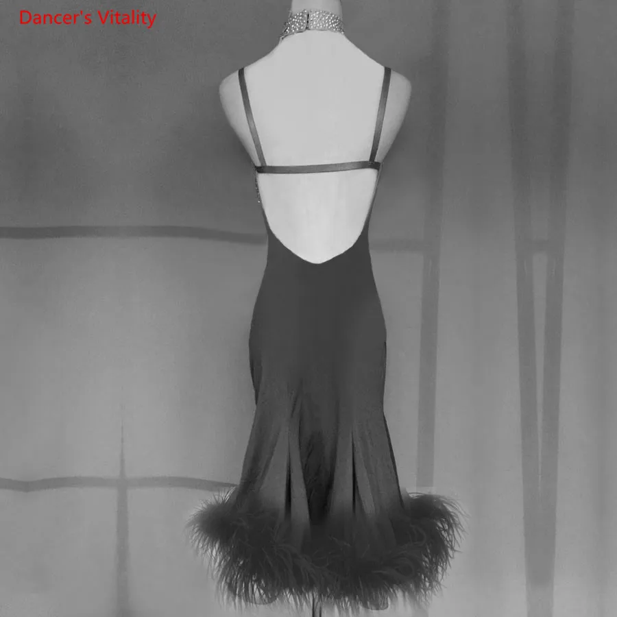 

Custom Latin Dance Dress Custom 2019 New Luxury Diamond Beaded Dresses Adult Kids Latin Dance Stage Performance Costumes