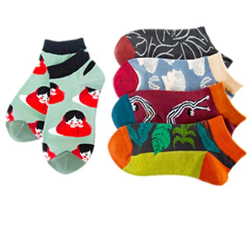 Sommer для мужчин женщин мультфильм нетт Lustige Baumwolle Socken Творческий повседневное