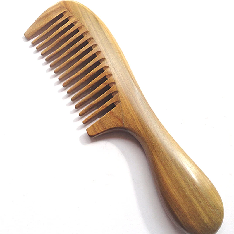 ming cheng Pure Nature hand made Sandalwood comb anti-static with widen and narrow tooth wood brush | Красота и здоровье