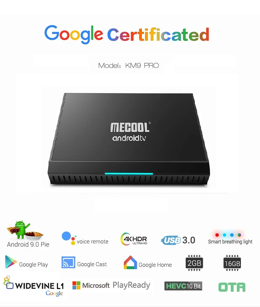 Mecool KM9 PRO KM3 в ТВ 4 gb 64 gb Android 9,0 ТВ Box Google Сертифицированный Android ТВ Amlogic S905X2 Двойной Wi-Fi 4 K смарт ТВ коробка