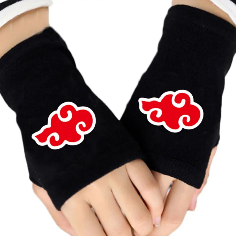 Naruto Cloud Модные мужские и женские перчатки из хлопка с принтом аниме атака на титанов, сказочный хвост, вязаные перчатки без пальцев для влюбленных, косплей, подарок для мальчиков и девочек - Цвет: Naruto Cloud