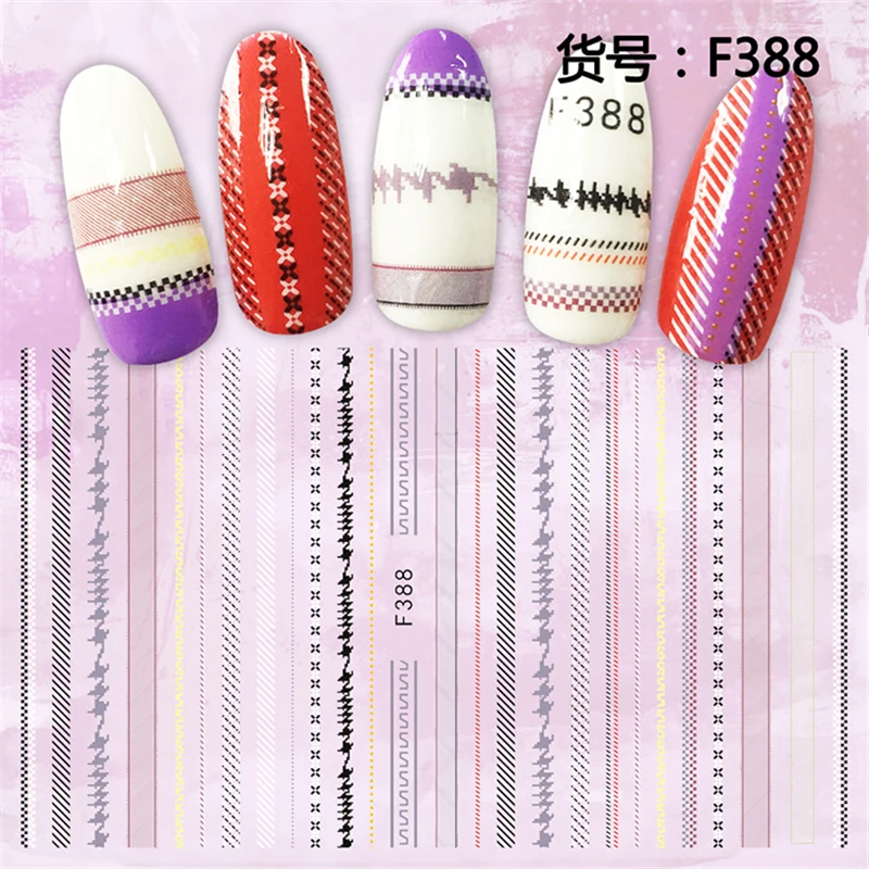 

5 sheets striping tape liner creative Thin adhesive decals Nail Art decorations Stickers acrylic beauty nail supplies tools F388