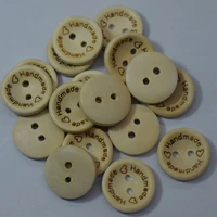 100pcs natural color handmade letter 2 holes wooden button diy sewing wooden buttons for needlework scrapbooking 152025mm