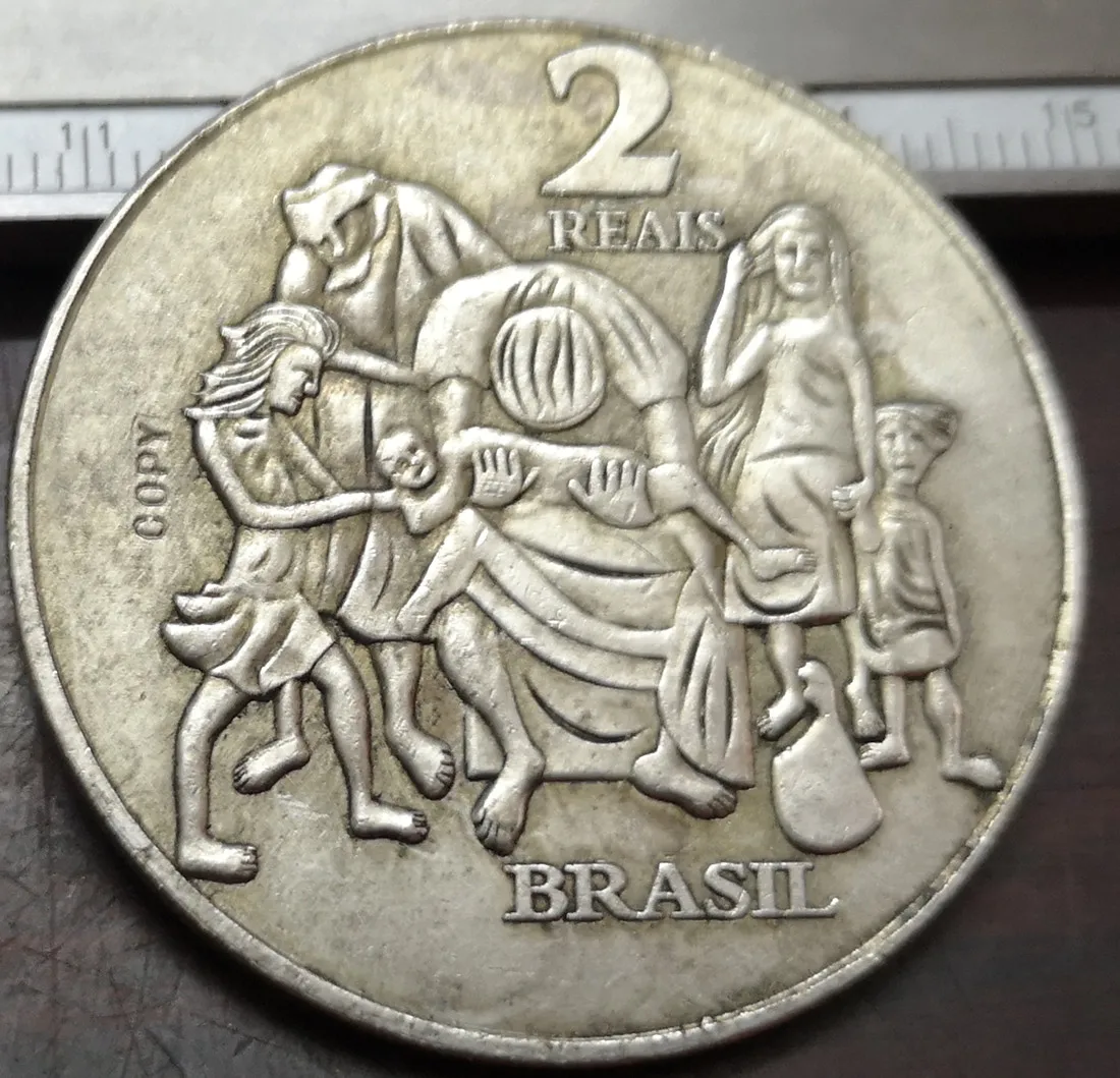 2003 Бразилия 2 Reais Candido Portinari Посеребренная копия монеты|Безвалютные монеты| |