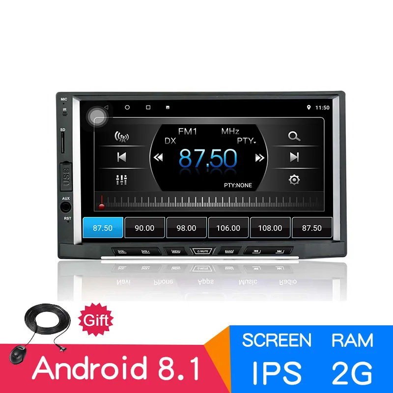 7 &quotips Android 8 1 2 Гб 16 2din OctaCore автомобильный Радио gps аудио стерео 1024x600 Авторадио