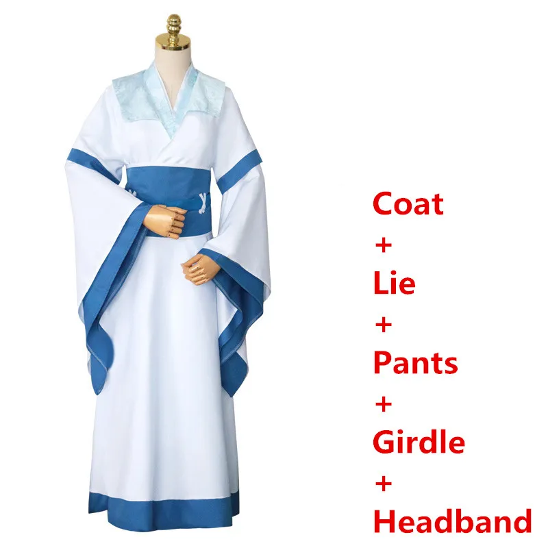 costume 1 Косплей Костюм для подростков Ver Lan Wangji, аниме гроссмейстер демонического культивирования Lan Wangji Mo Dao Zu ShiHanfu, парик для мальчиков и мужчин - Цвет: costume 1