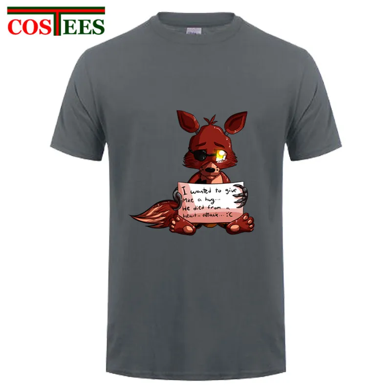 Короткий рукав FNAF плюшевая Foxy мужская футболка Летняя хип хоп хлопковая Футболка