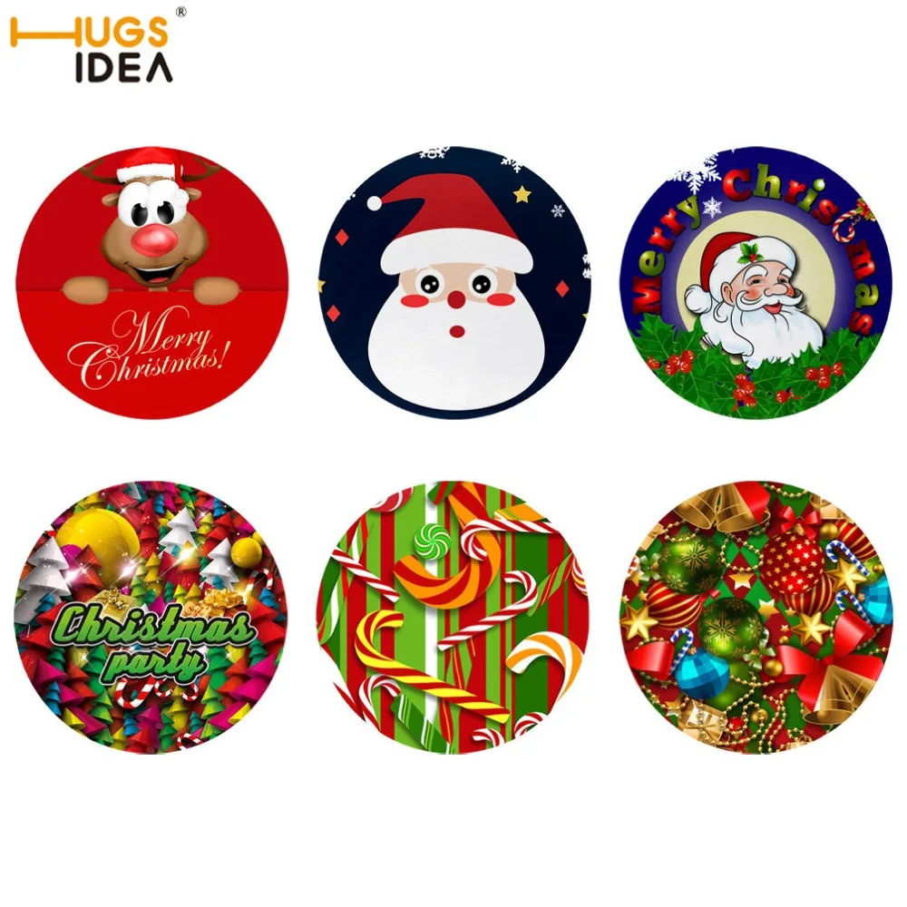 

HUGSIDEA 6PCS/SET Merry Christmas Placemats Party Hot Drink Coffee Tea Pad Cup Mat Table Coasters Home Dining Fashion Tablewear