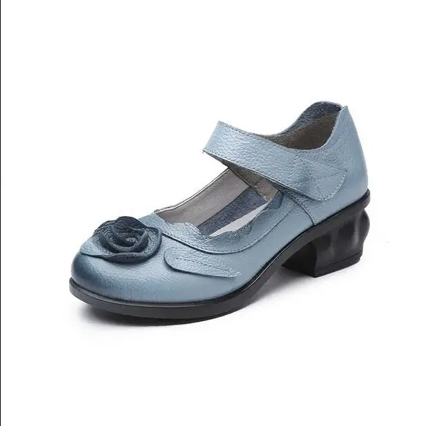 RUSHIMAN Handmade Single Shoes Genuine Leather Shallow Flat Shoes Mother Shoes