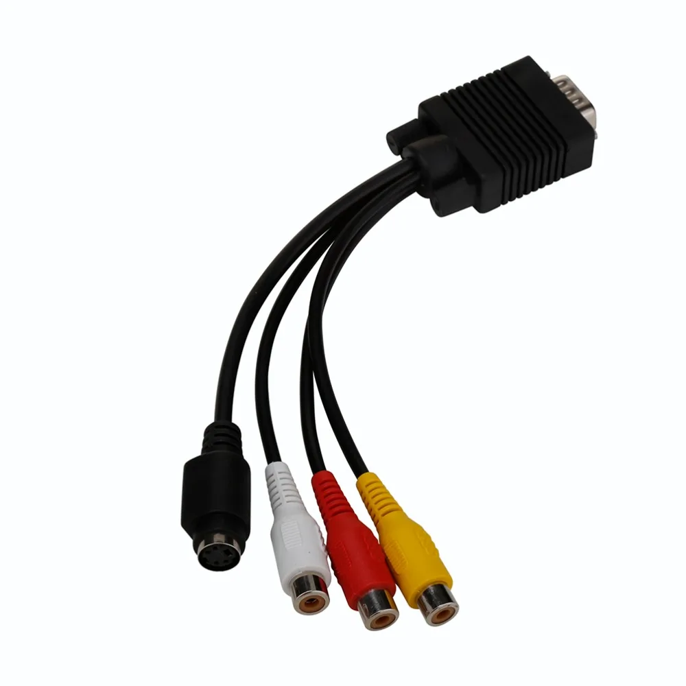 1 шт. VGA папа к S Video 3 RCA Джек Женский Композитный AV ТВ выход адаптер конвертер