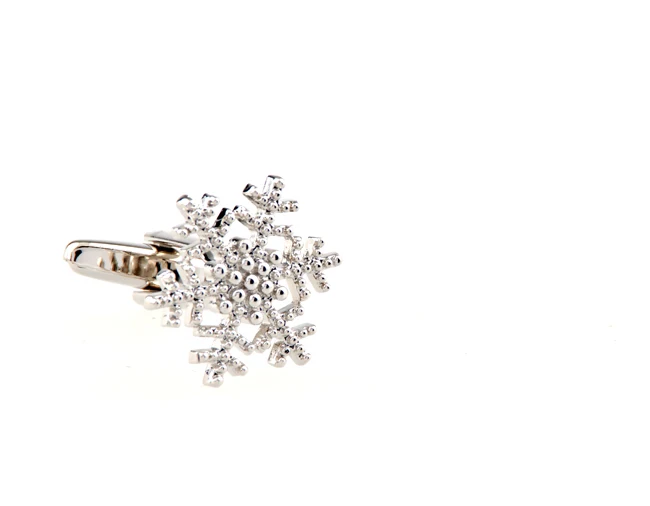 Горячая продажа Серебряный цвет Снежинка дизайн запонки материал медь