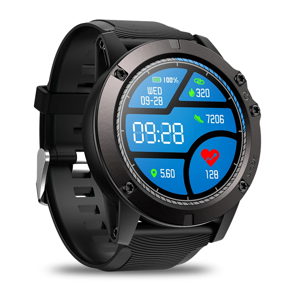 Черный Смарт-часы Zeblaze VIBE 3 PRO с цветным дисплеем ips, смарт-браслет с диагональю 1,3 дюйма BT 4,0, мониторинг сердечного ритма и сна, шагомер, секундомер - Цвет: Черный