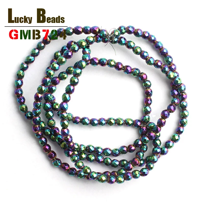 Граненые бусины из гематита 2 мм Женский размер 180 шт./лот натурального камня для