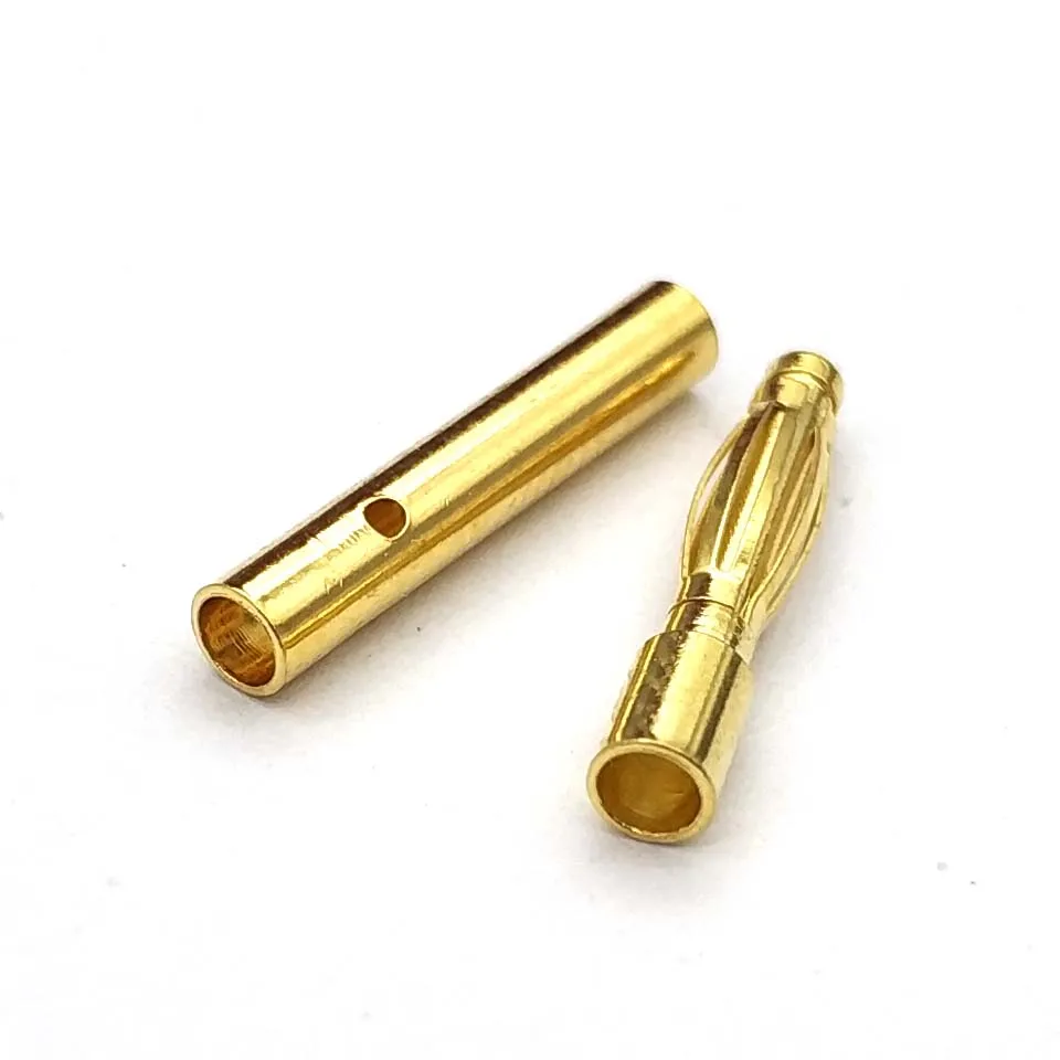 10 pair/lot 2mm Gold Copper Brushless Motor Banana Plug Bullet Connector Plated For ESC Battery | Электроника