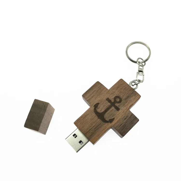 Горячая продажа 5 шт бесплатный логотип на заказ деревянный крест usb