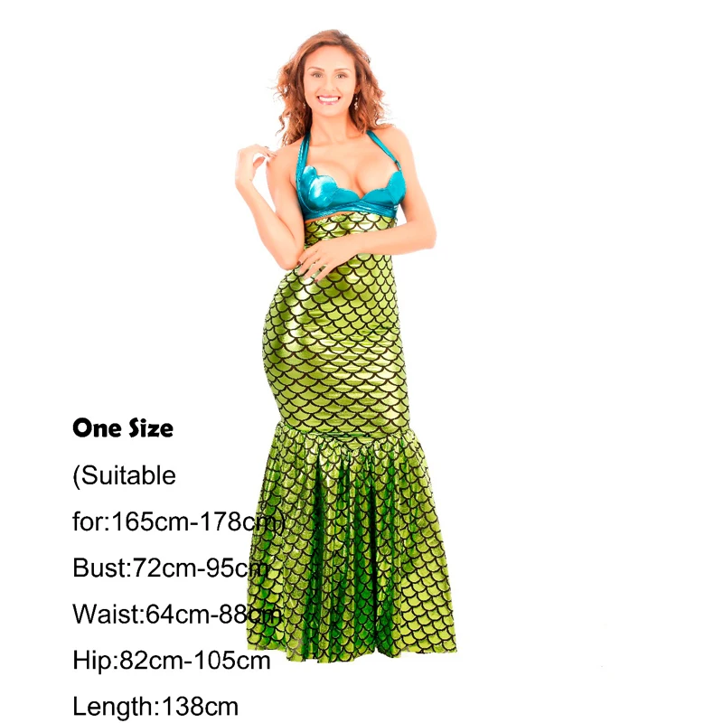 Woman Mermaid Costume Fairy Tale Long Dress Romantic Beauty Sea Maid Sexy Dresses Halloween Carnival Party Uniforms |