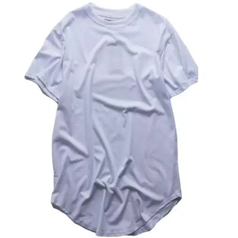 Футболка мужская удлиненная Базовая в стиле хип хоп тенниска после длинного