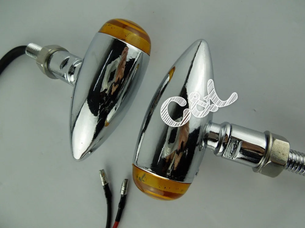 2X Универсальный хромированный мотоцикл металлическая пуля мини поворотники