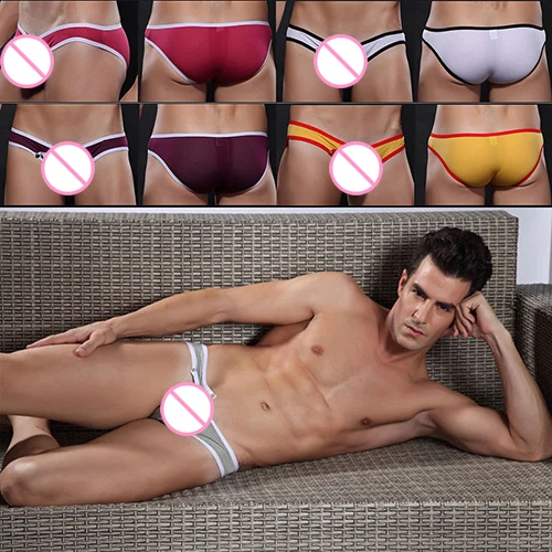 Мужское нижнее белье дышащие сетчатые трусы с кнопками|briefs underwear|underwear briefsmesh