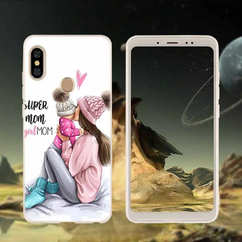as the picture 02 Мягкий силиконовый чехол для телефона из ТПУ для Xiaomi Redmi 4X 4a 5 Plus 5a S2 6a 6 Note 8 7 5 6 4 5a Pro коричневая шерсть для мамы и дочки - Цвет: as the picture 02