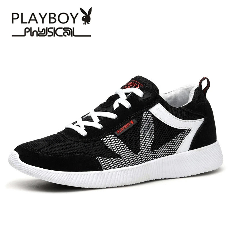 

PLAYBOY Men Shoes Mesh Casual Shoes 2017 Summer Breathable Lace-Up Loafers Men Fashion Light Summer Walking Shoes