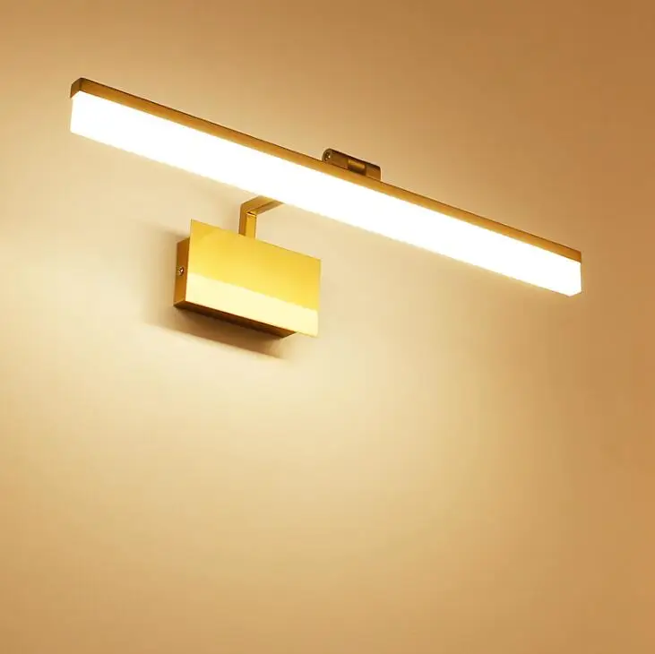 Золотой зеркальный светильник для шкафа led ванная комната простой современный