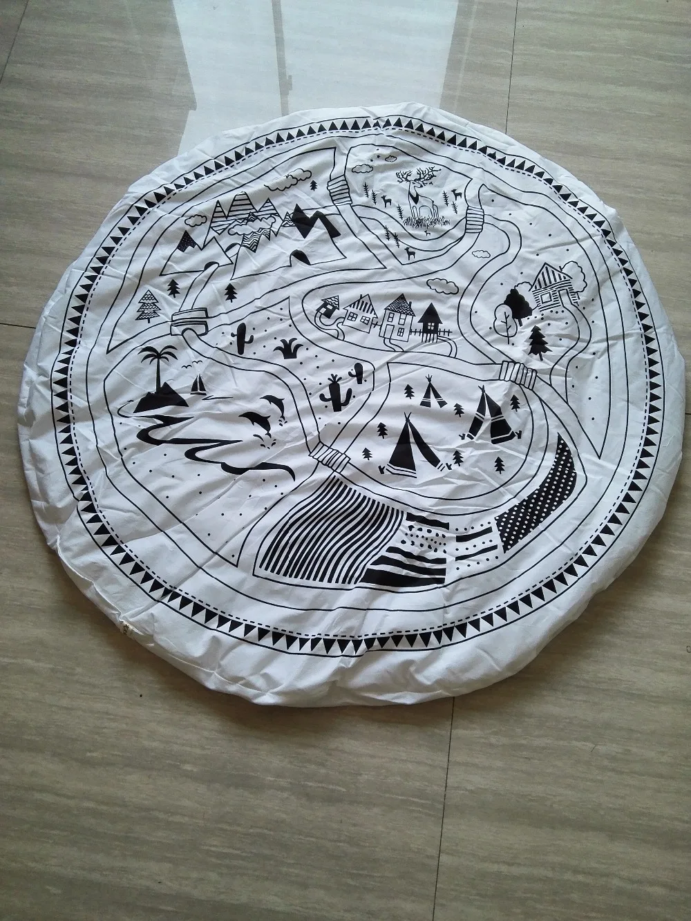 

92CM Mother Care Baby Play Mat Baby Blanket Winter Kids Floor Play Mat Travel Round Carpet