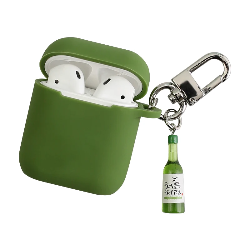 

Cool Wine bottle Decorative Silicone Case for Apple Airpods Accessories Protective Cover Bluetooth Earphone Case box bag decor