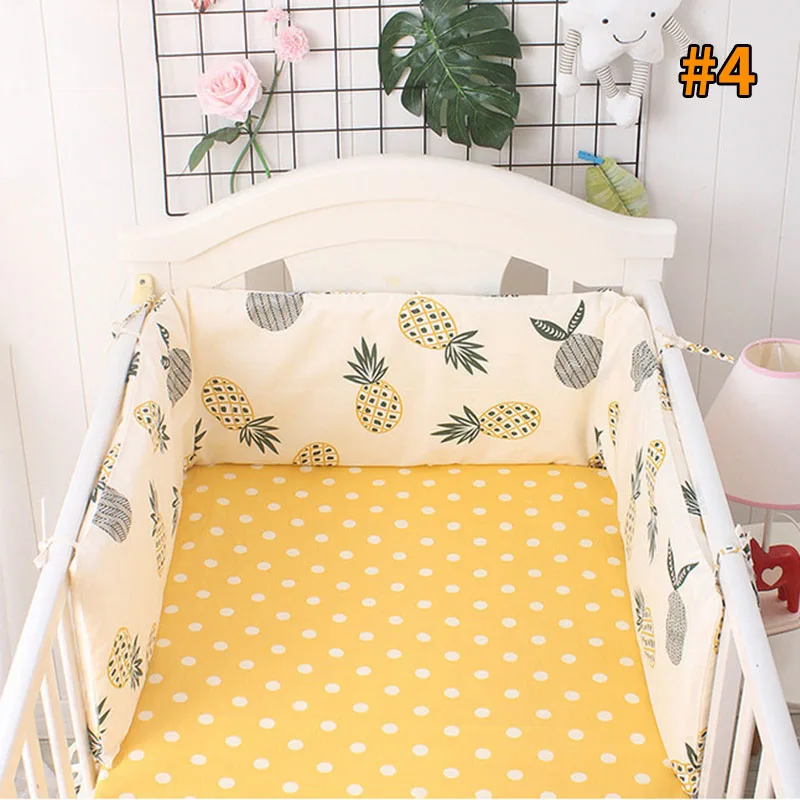 style 4 Cotton Baby Bed Bumpers Newborn Bed Safety Rails Anti-collision Infant Crib Protector Cushion Kids Crib Bumper Baby Bedding - Color: style 4