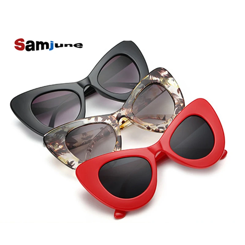 

Женские солнцезащитные очки кошачий глаз SamjuneSexy, новые летние брендовые дизайнерские градиентные солнцезащитные очки, женские очки