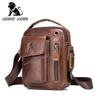 2021 New Brand Genuine Leather Man Messenger Shoulder Bags Small Vintage Cowhide Crossbody For Male Mens Casual Tote Handbag