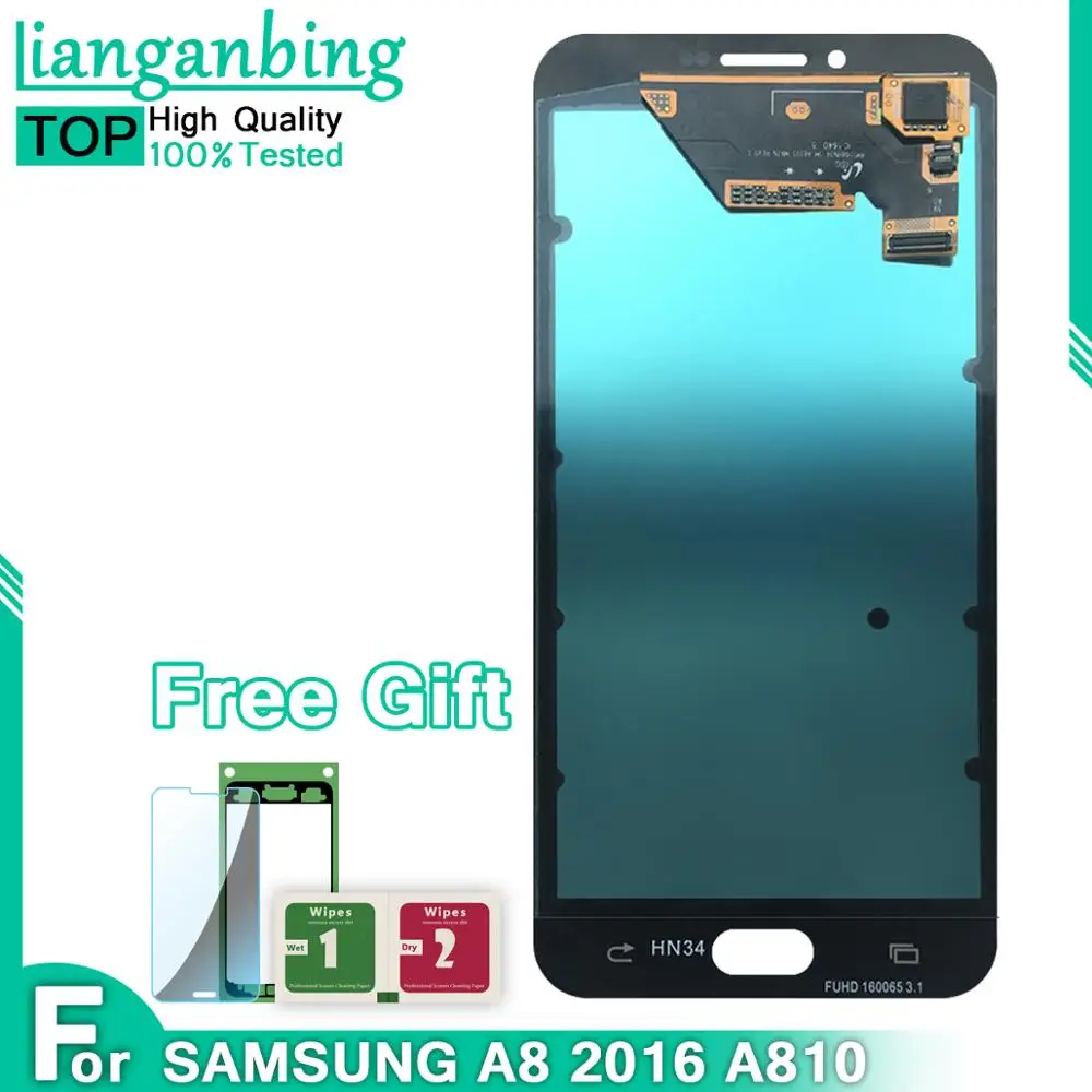ЖК дисплей Super AMOLED A8 2016 A8100 A810 100% протестированный рабочий сенсорный экран в сборе