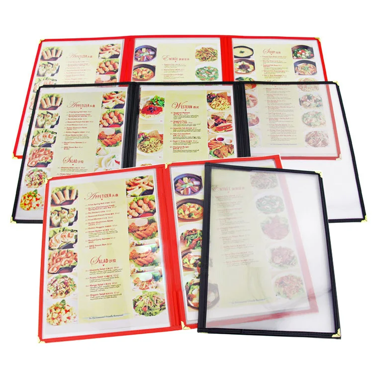 5/ПАК Ресторан рецепт меню покрывает ПВХ листы для защиты бумаги 8 вид (32 2*21 7 см)|book